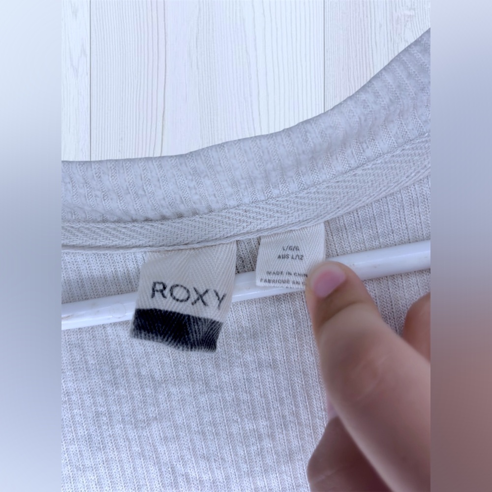 ROXY City at Night Coastal Grey Ribbed Longline Cardigan Button Front Layer - Picture 8 of 11
